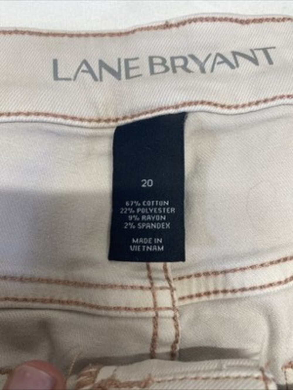 Lane Bryant Plus Size 20 Off-White Girlfriend Crop Jeans Raw Hem - Picture 3 of 7